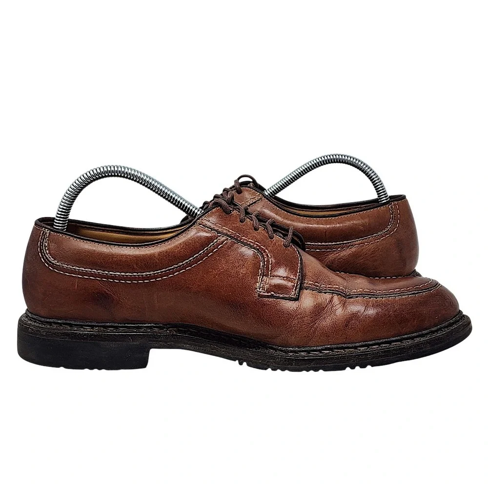 Allen Edmonds Wilbert 10 D Mens Brown Leather Split Toe Derby Shoes 1951 3502